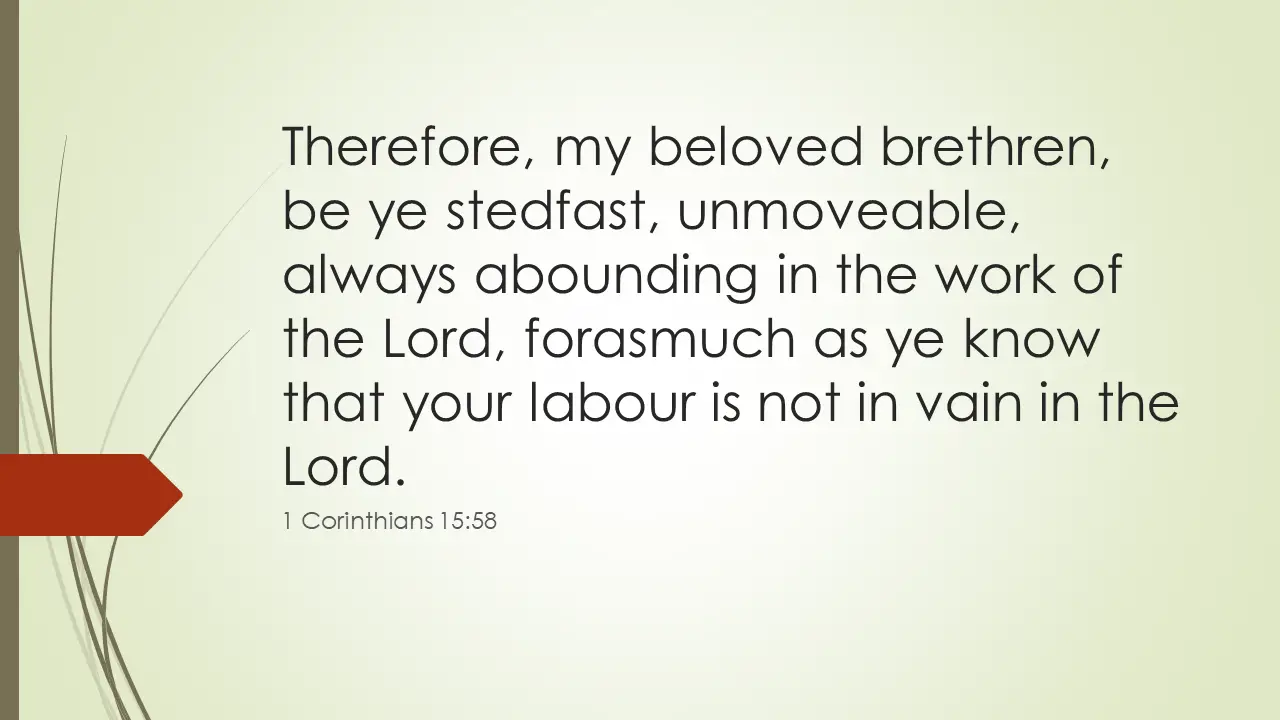 1 Corinthians 15 58 Kjv King James Version - Verse Of The Day