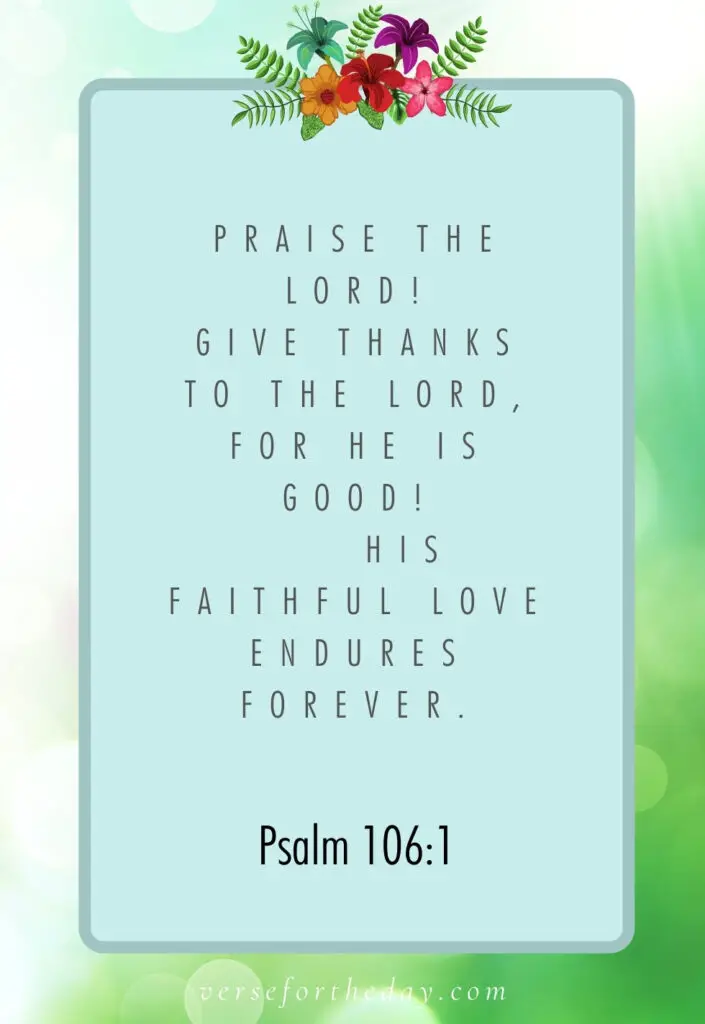 Quote on Psalm 106:1