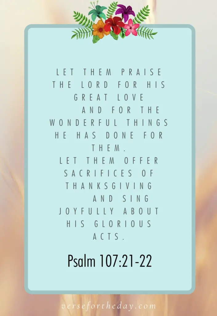 Quote on Psalm 107:21-22