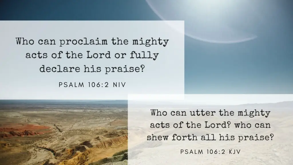 Bible Verse of the Day - Psalm 106:2 KJV and NIV