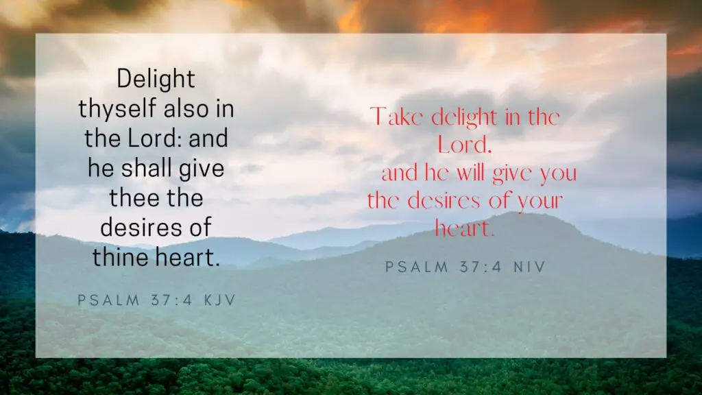 Bible Verse of the Day - Psalm 37:4 KJV and NIV