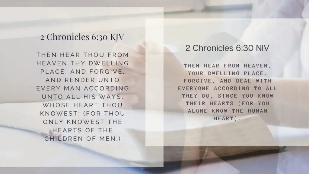 Bible Verse of the Day - 2 Chronicles 6:30 KJV and NIV