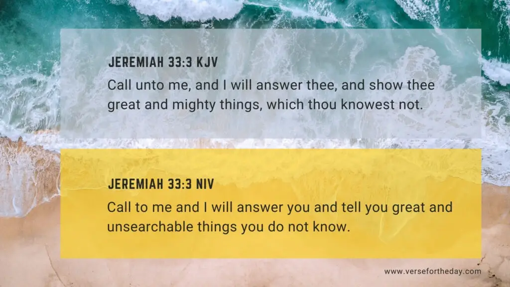 Bible Verse of the Day - Jeremiah 33:3 KJV and NIV