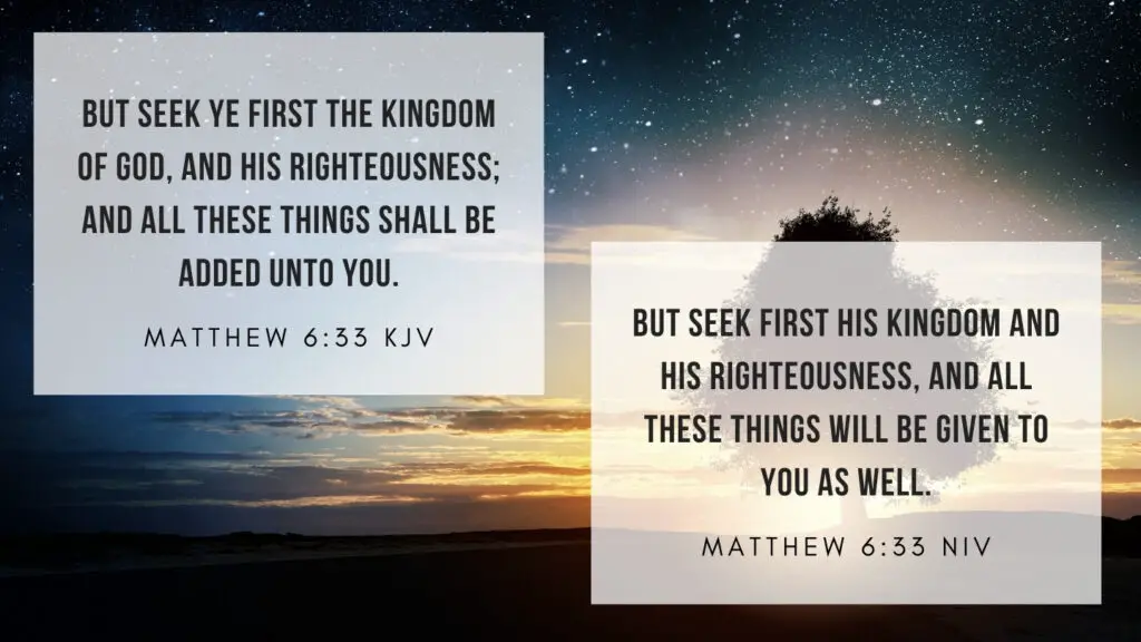 Bible Verse for the Day - Matthew 6:33 KJV and NIV