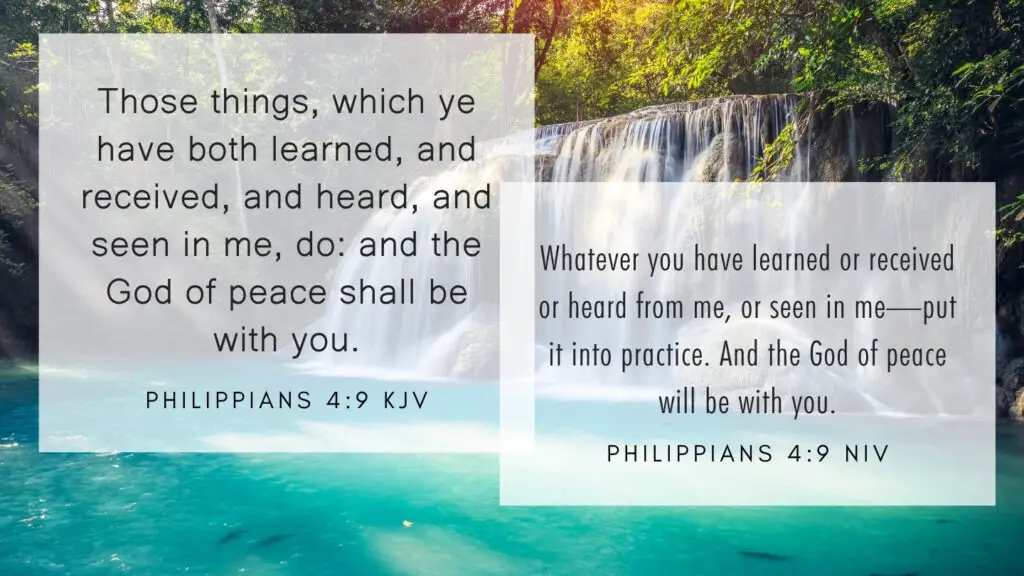 Philipians 4:9 - KJV and NIV