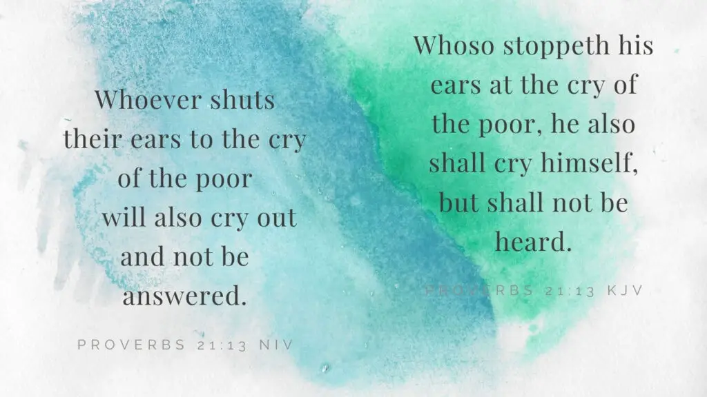 Proverbs 21:13 KJV and NIV