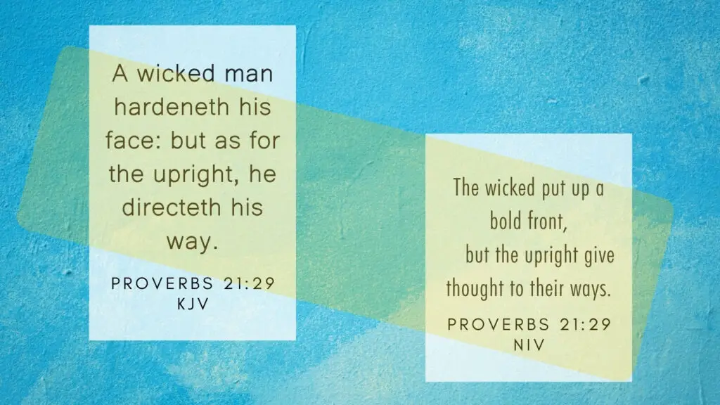 Proverbs 21:29 KJV and NIV