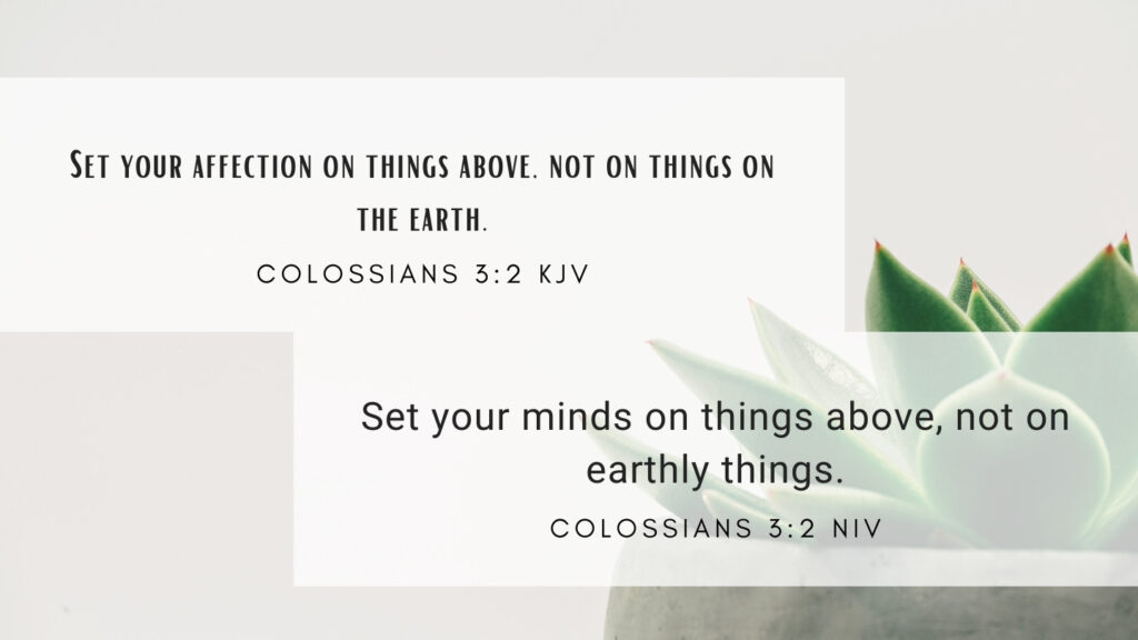 Colossians 3:2 KJV and NIV