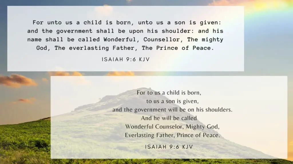 Bible Verse of the Day - Isaiah 9:6 KJV and NIV