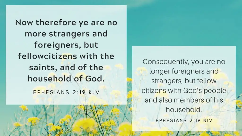 Bible Verse of the Day - Ephesians 2:19 KJV and NIV