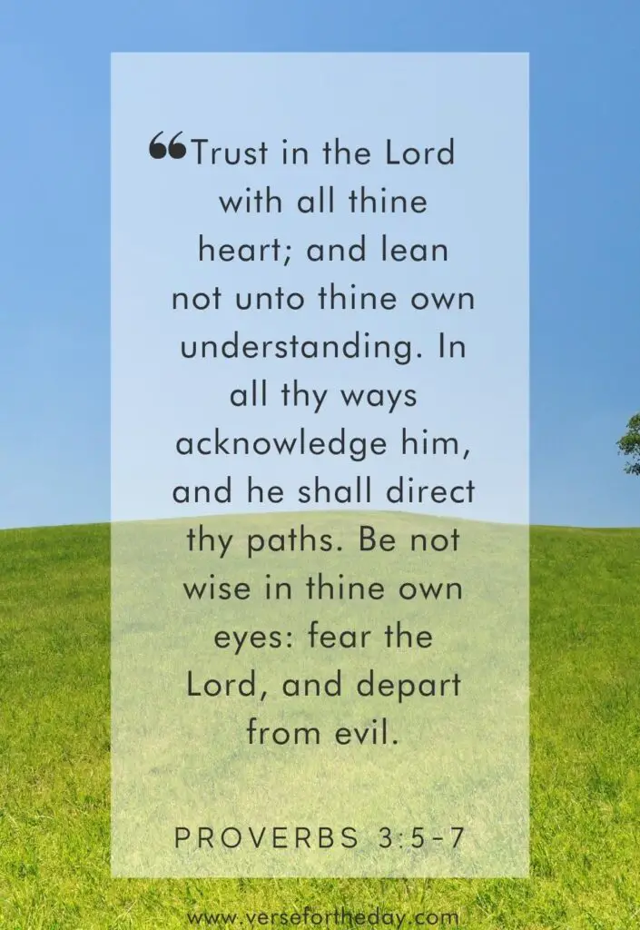 bible verses about trusting God from proverbs chapter 3