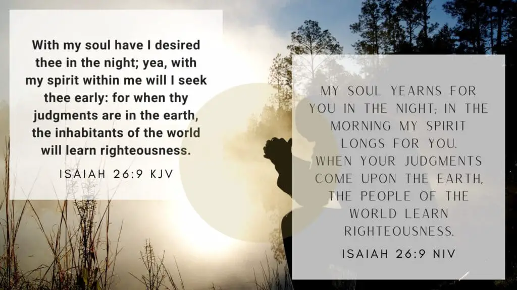 Bible Verse of the Day - Isaiah 26:9 KJV and NIV