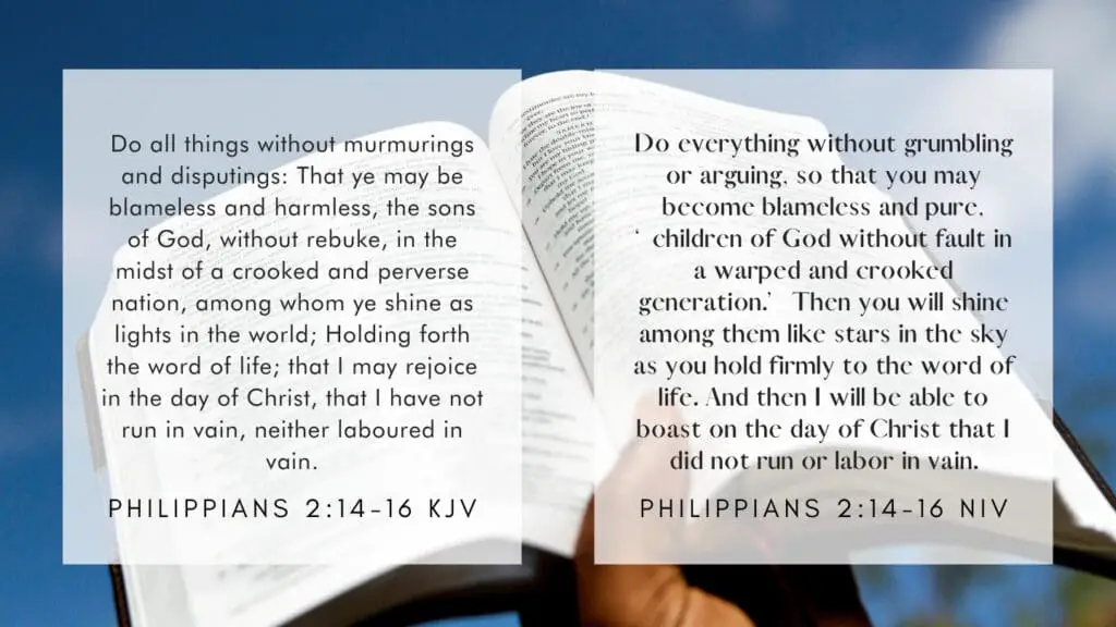 Bible Verse of the Day - Philippians 2:14-16 KJV and NIV