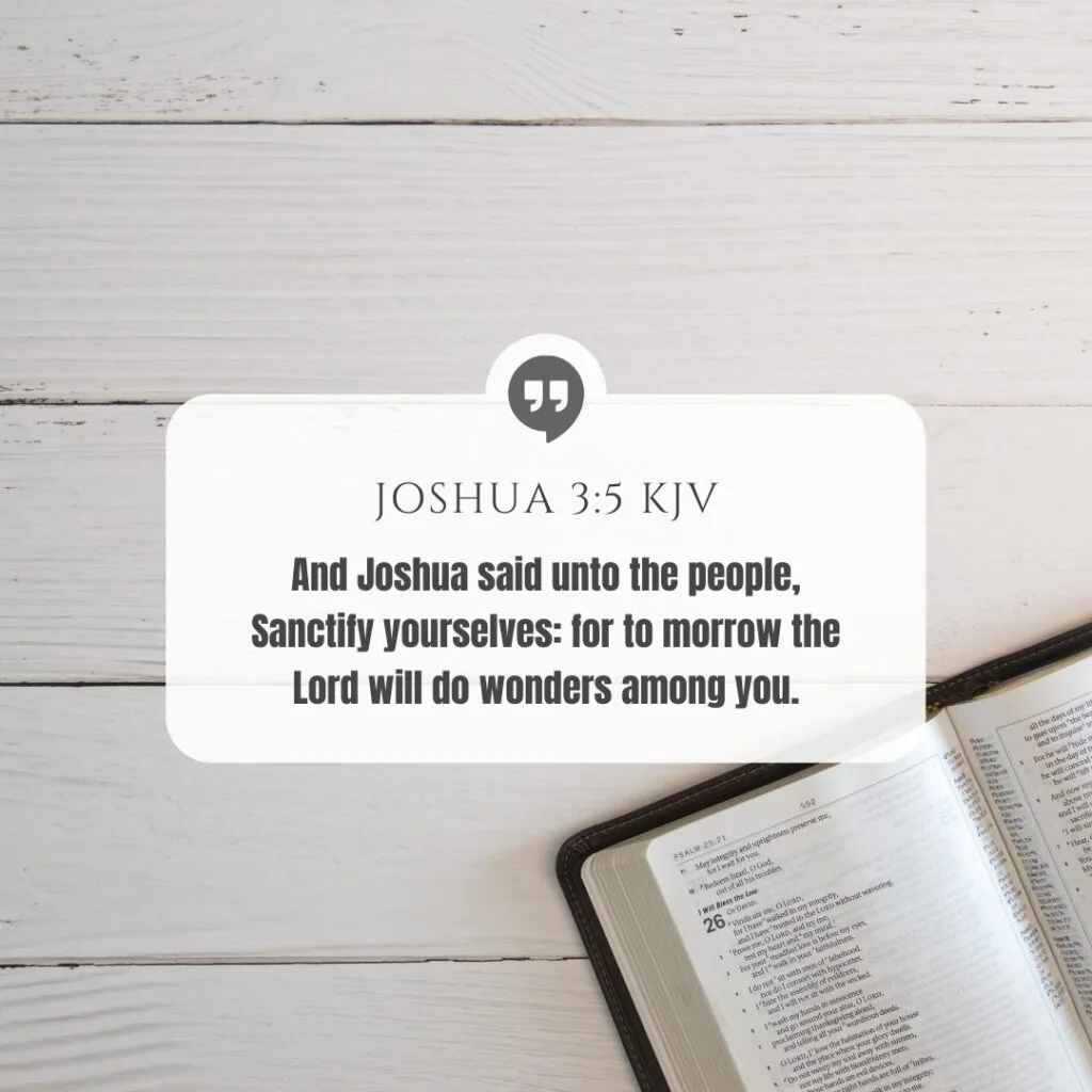 bible verse and scripture of the day from joshua three five