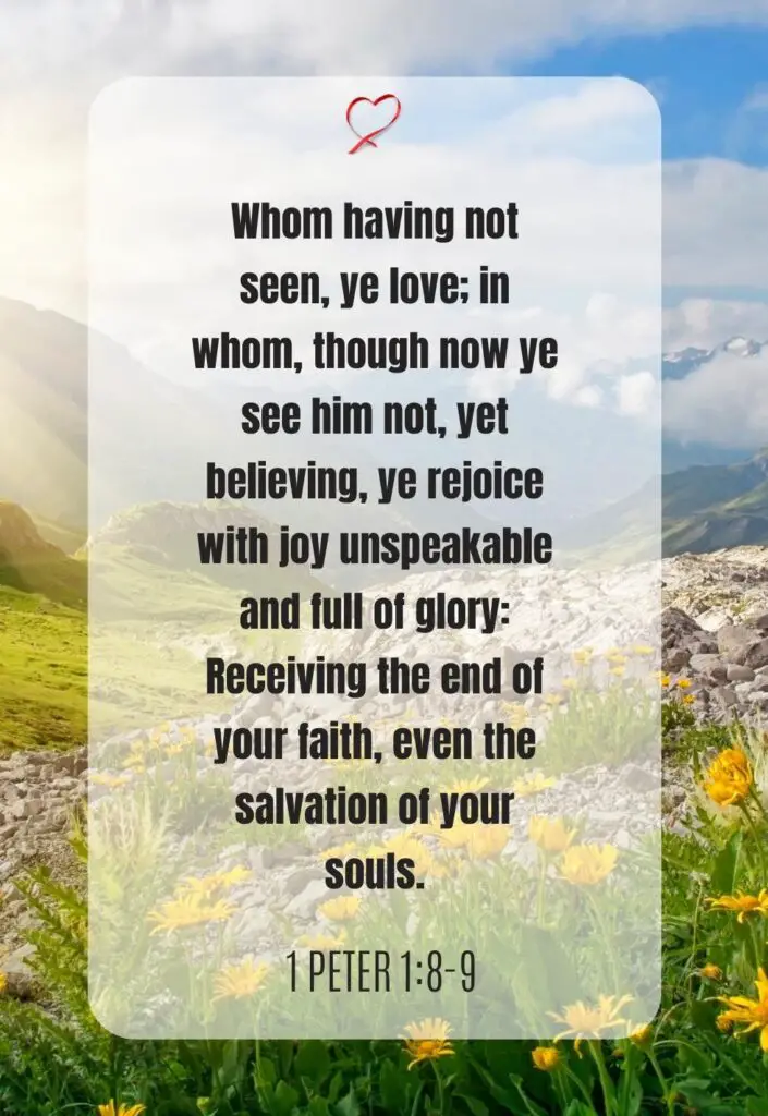 bible verses about joy from 1 peter 1:8-9