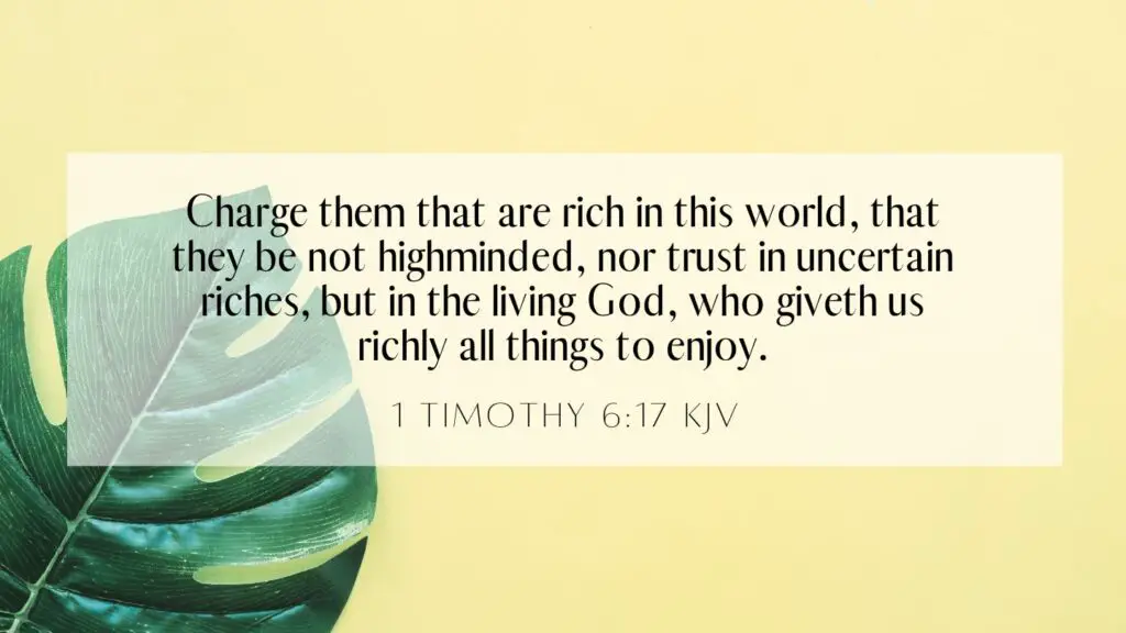 Bible Verse of the Day - 1 Timothy 6:17 KJV