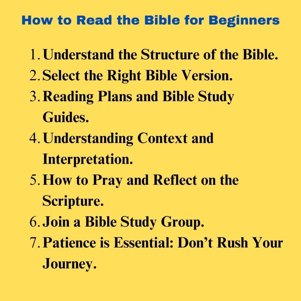 Reading the Bible for beginners