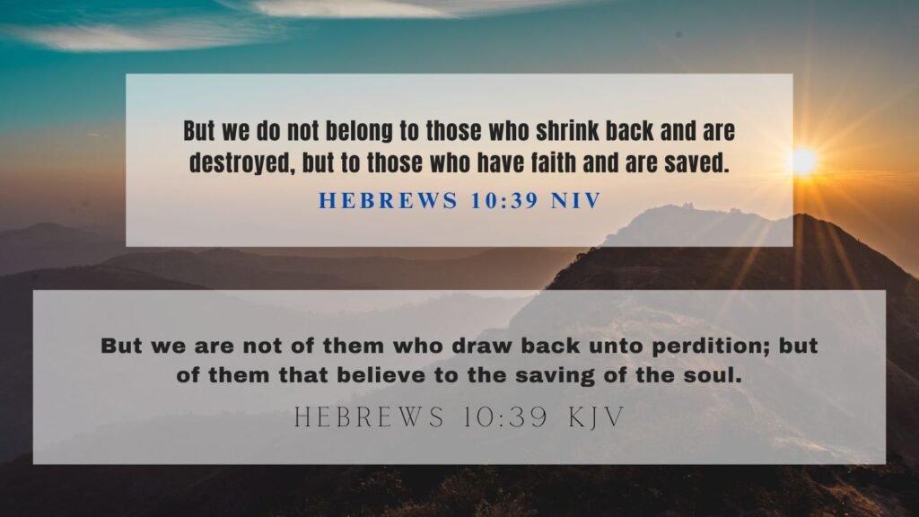 What Does Hebrews 10 39 Mean 