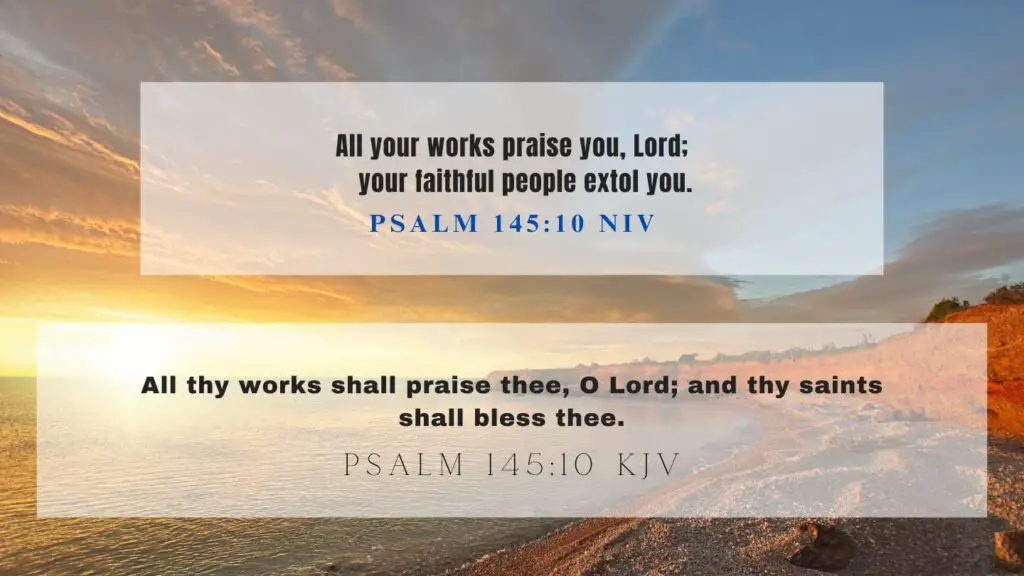 Verse of the Day KJV for June 18 2023 Sunday - What does Psalm 145:10 mean