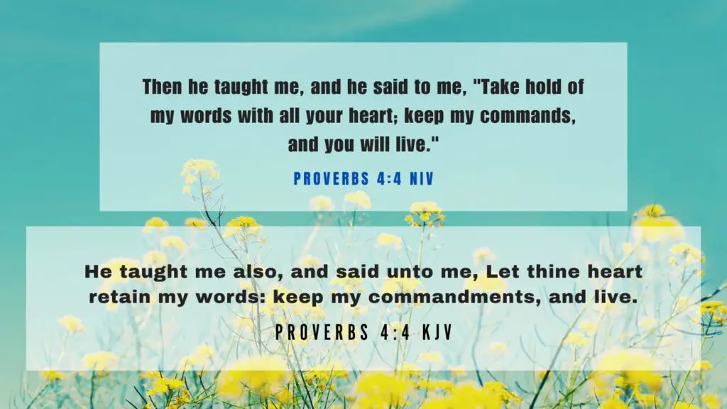Verse of the Day KJV for June 26 2023 Monday - What does Proverbs 4:4 mean