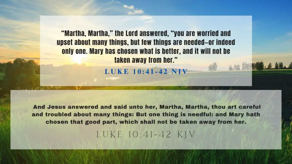 Verse of the Day KJV for June 16 2023 Friday - What does Luke 10:41-42 mean