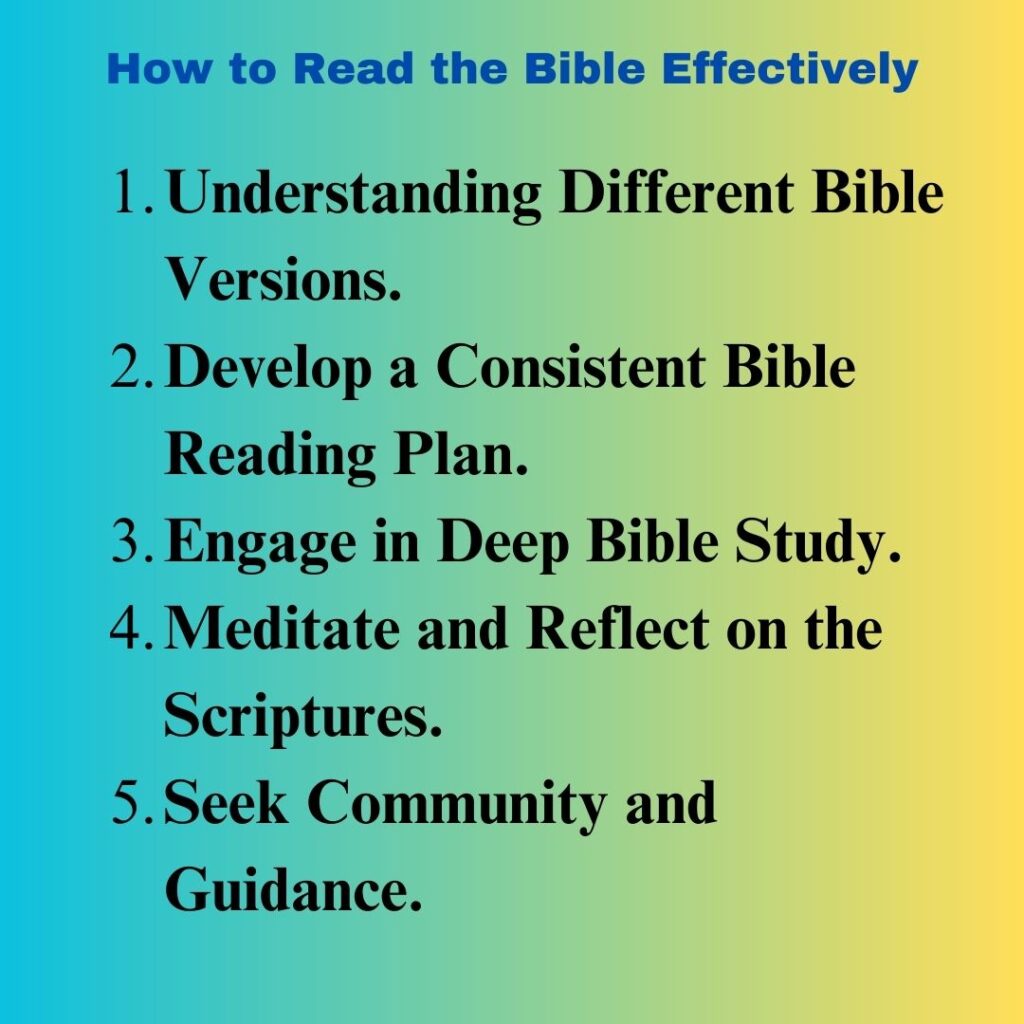 Effectively reading the Bible