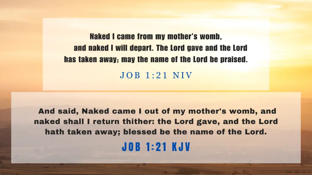 Verse of the Day KJV for July 1 2023 Saturday - What does Job 1:21 mean