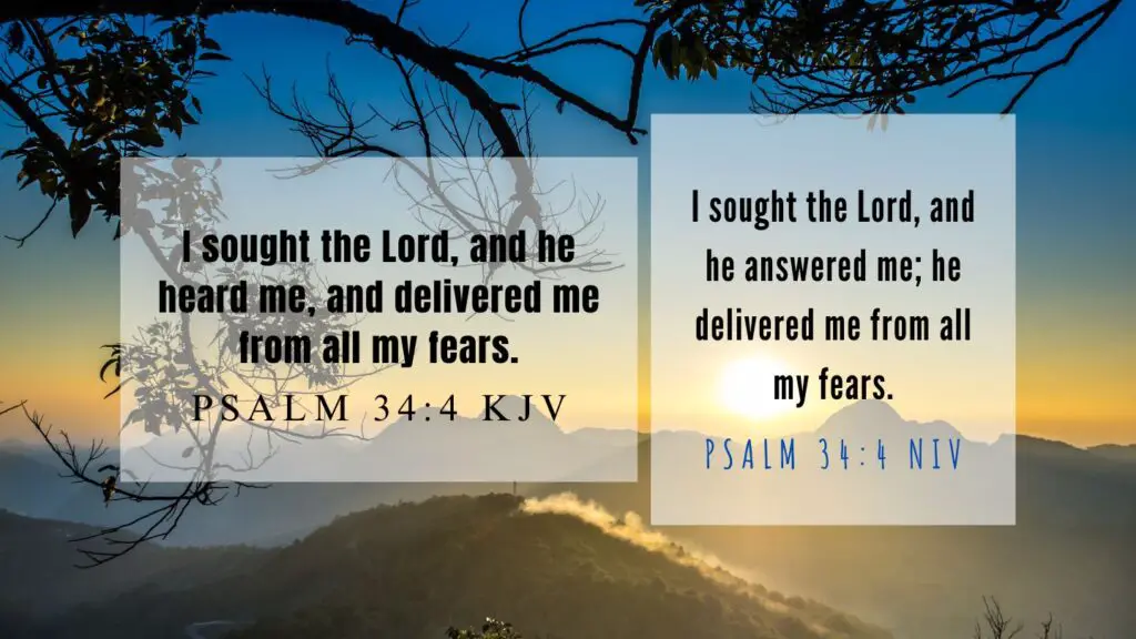 Verse of the Day KJV for July 17 2023 Monday - What does Psalm 34:4 mean