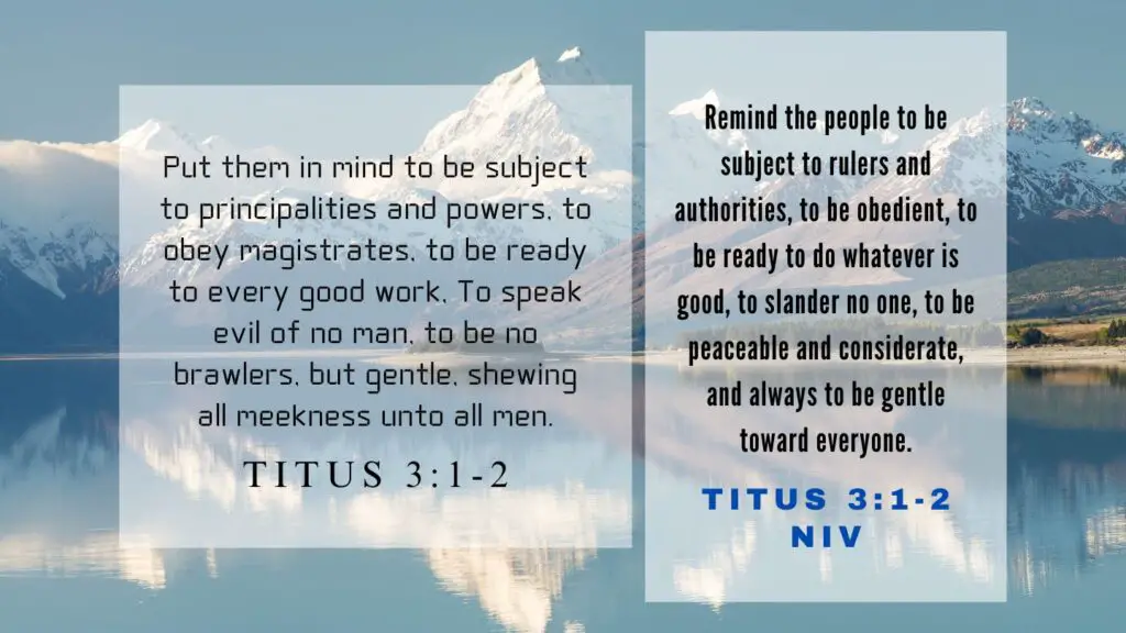 Verse of the Day KJV for July 18 2023 Tuesday - What does Titus 3:1-2 mean