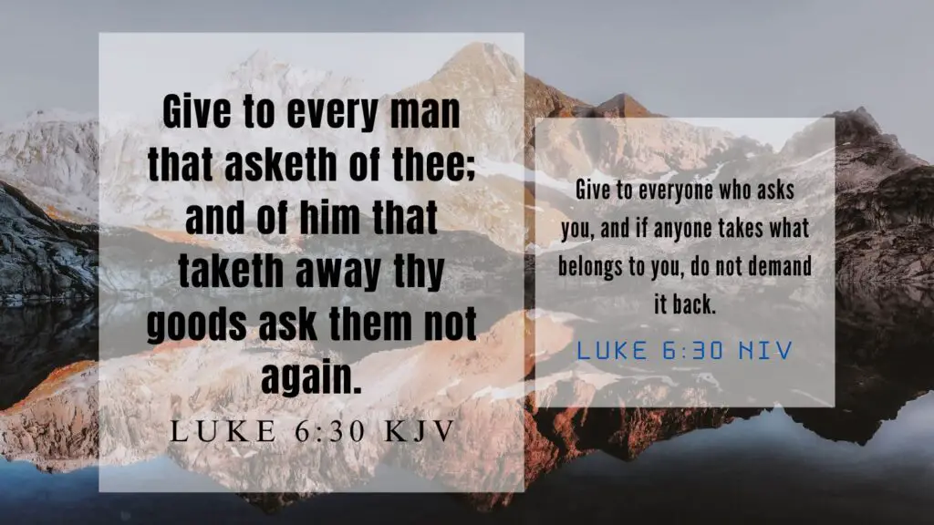 Verse of the Day KJV for July 19 2023 Wednesday - What does Luke 6:30 mean