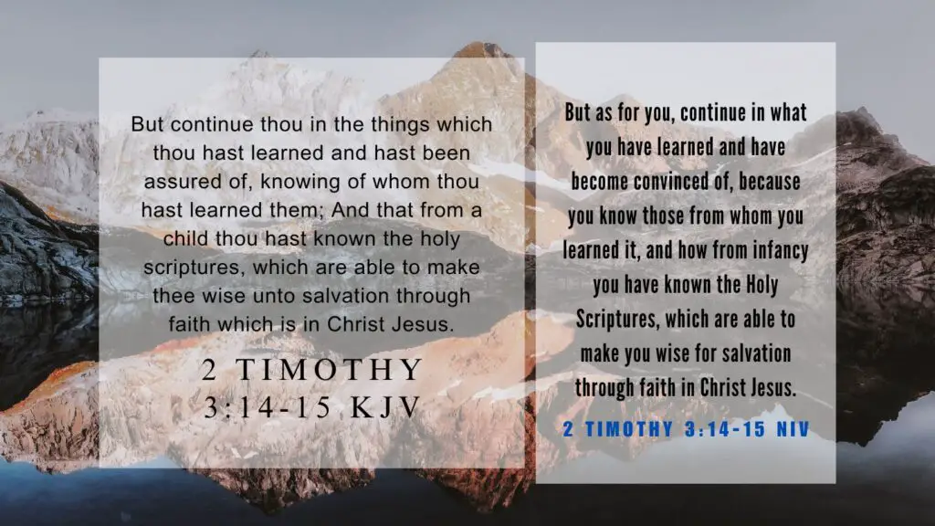 Verse of the Day KJV for July 20 2023 Thursday - What does 2 Timothy 3:14+15 mean