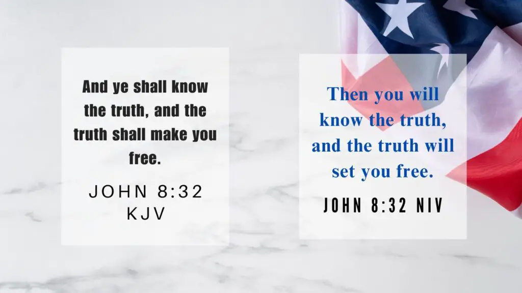 Verse of the Day KJV for July 4 2023 Tuesday - What does John 8:32 mean