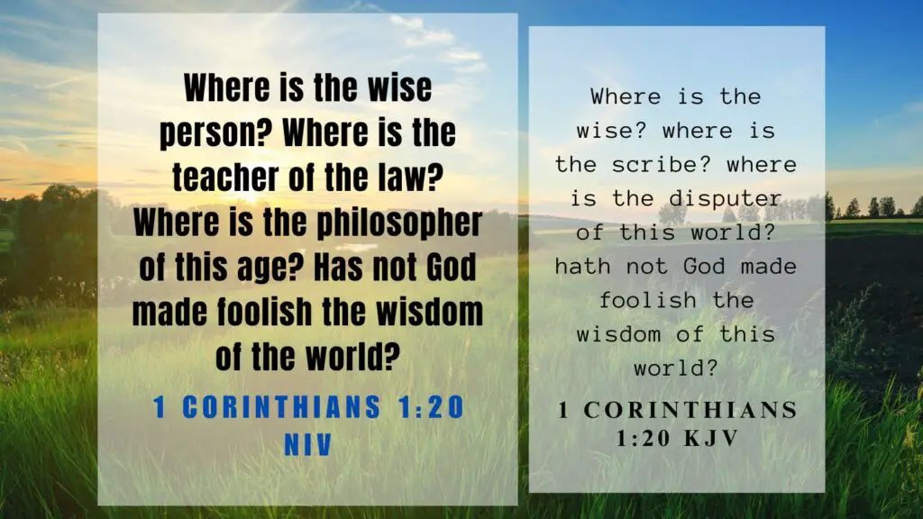 Verse of the Day KJV for August 14 2023 Monday - What does 1 Corinthians 1:20 mean