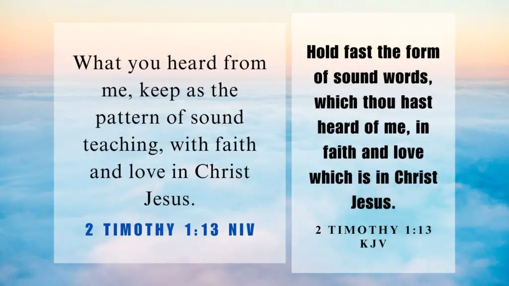 Verse of the Day KJV for August 25 2023 Friday - What does 2 Timothy 1:13 mean