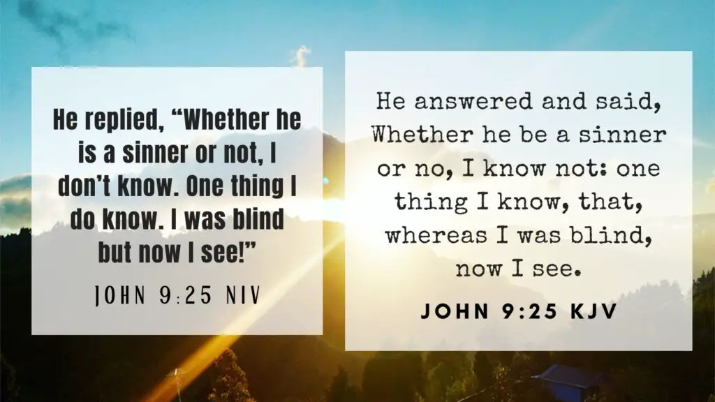 Verse of the Day KJV for August 27 2023 Sunday - What does John 9:25 mean