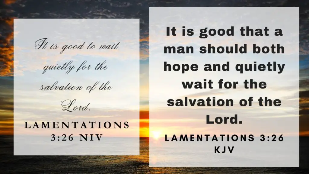 Verse of the Day KJV for August 29 2023 Tuesday - What does Lamentations 3:26 mean