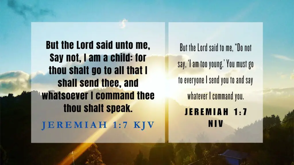 Verse of the Day KJV for August 3 2023 Thursday - What does Jeremiah 1:7 mean