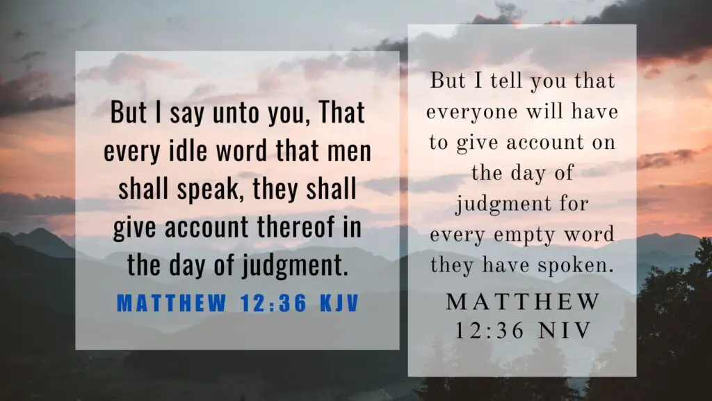 Verse of the Day KJV for August 4 2023 Friday - What does Matthew 12:36 mean