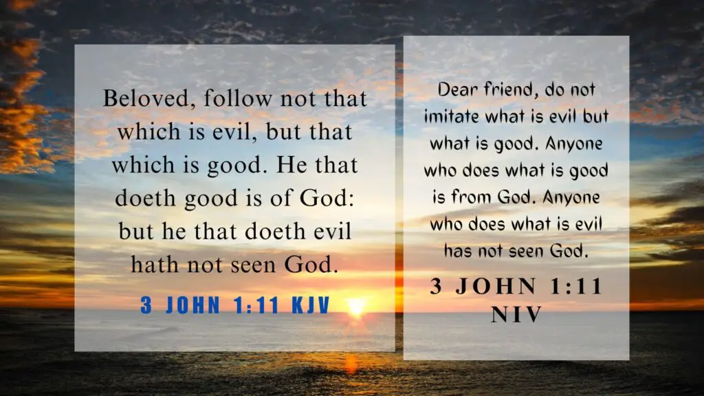 Verse of the Day KJV for August 7 2023 Monday - What does 3 John 1:11 mean