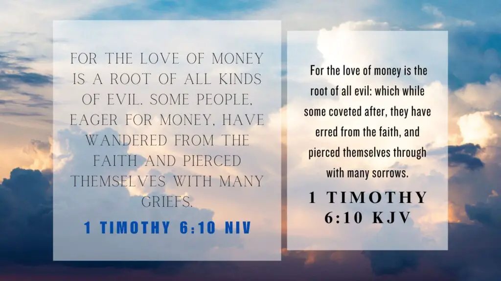 Verse of the Day KJV for August 8 2023 Tuesday - What does 1 Timothy 6:10 mean