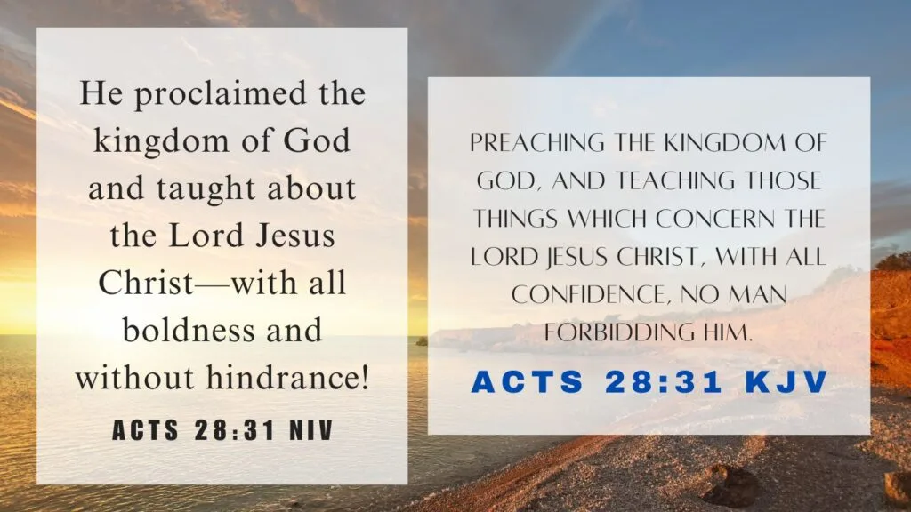 What does Acts 28:31 mean