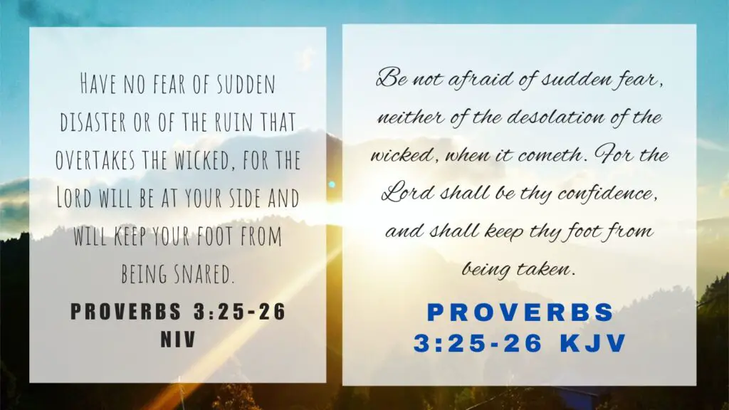 What does Proverbs 3:25-26 mean
