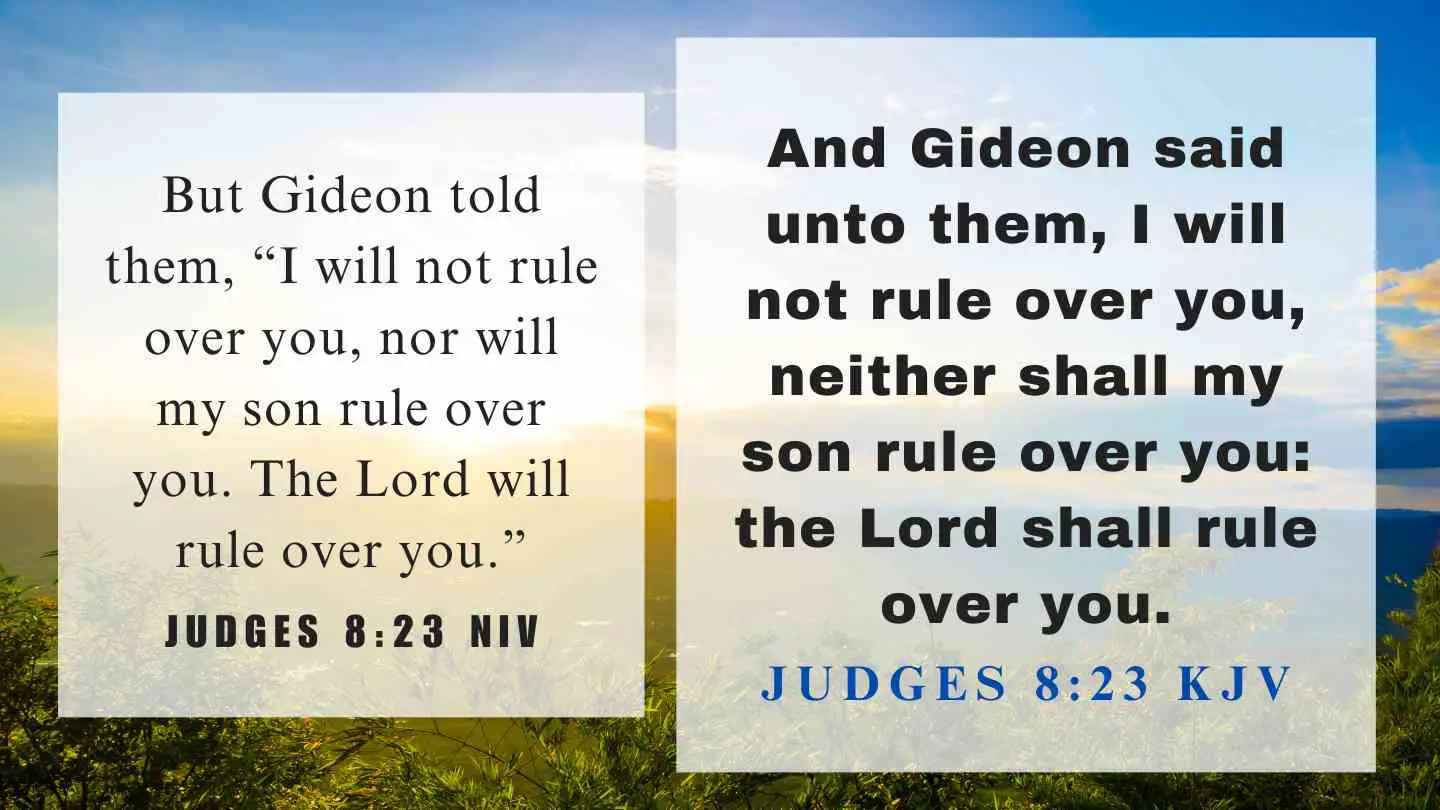 What does Judges 8:23 mean