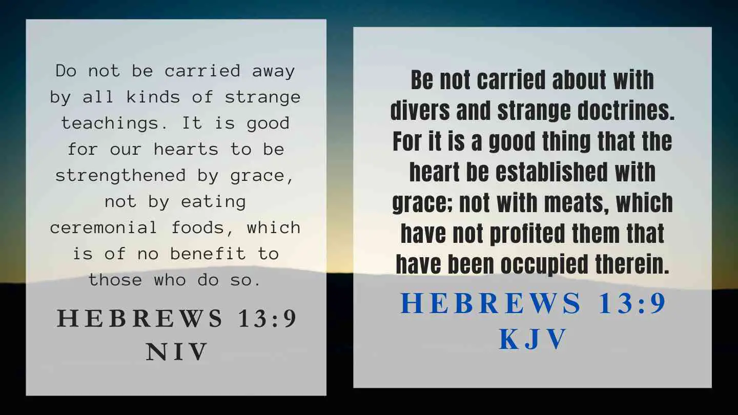 Hebrews 13:9 KJV and NIV