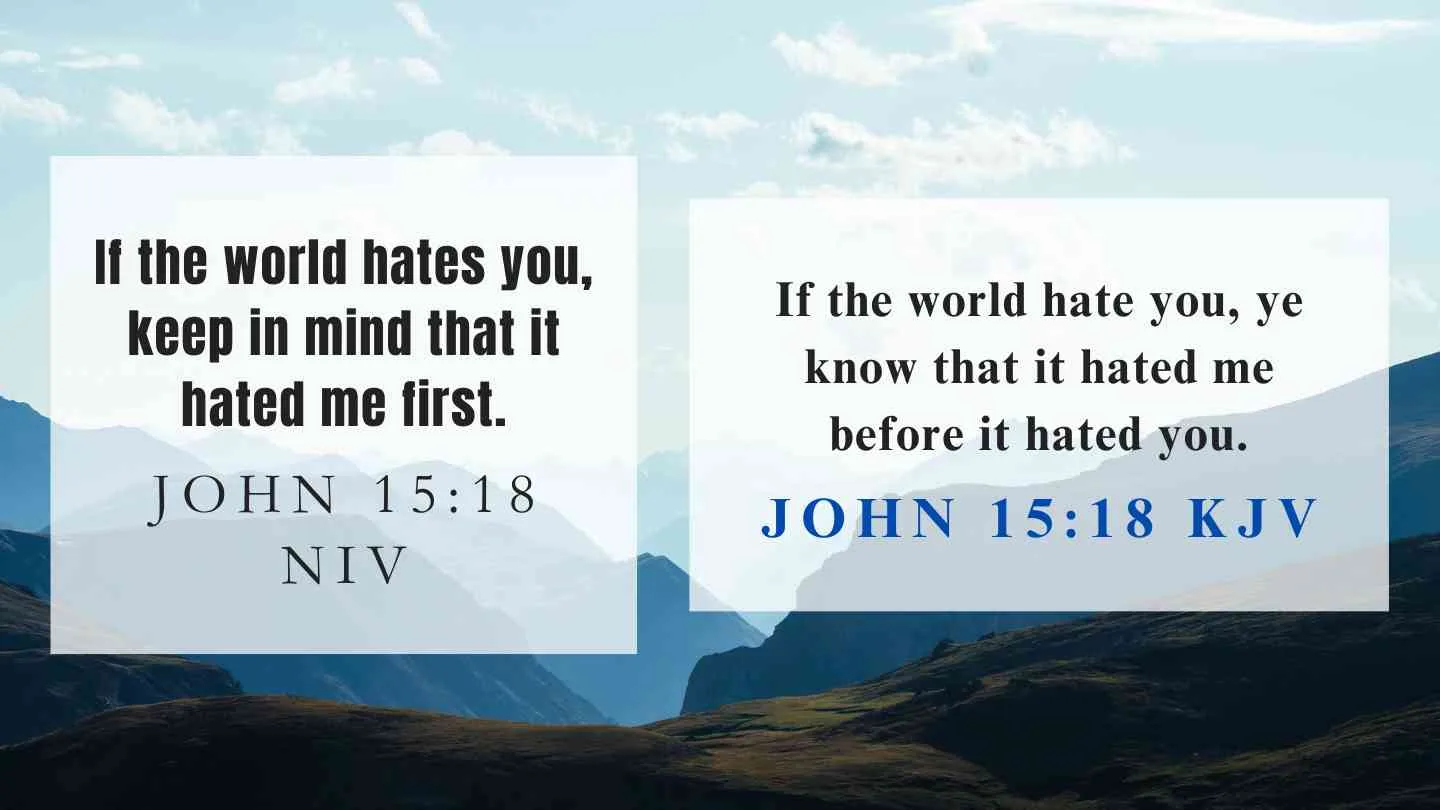 John 15:18 KJV and NIV