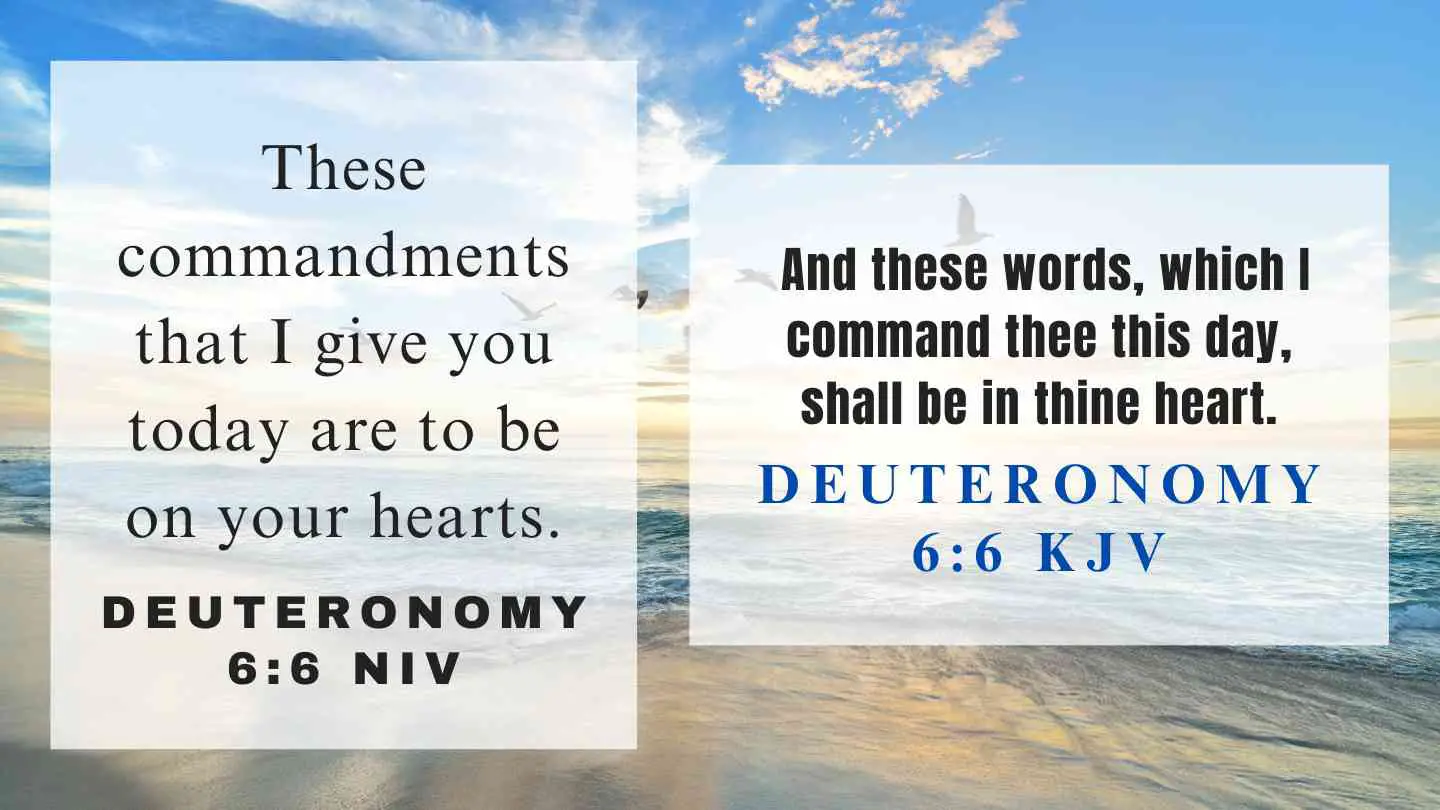 Deuteronomy 6:6 KJV and NIV