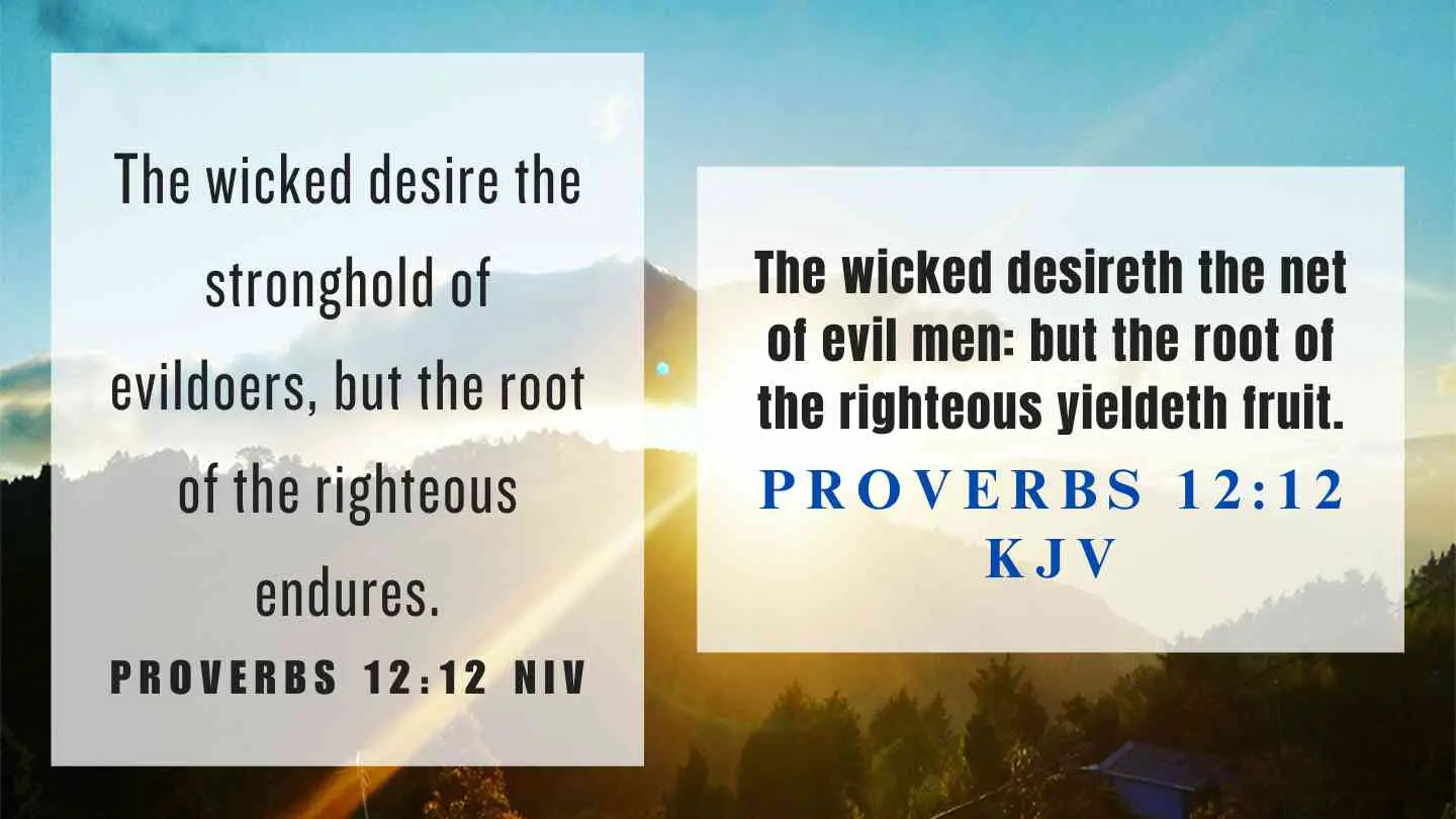 Proverbs 12:12 KJV and NIV