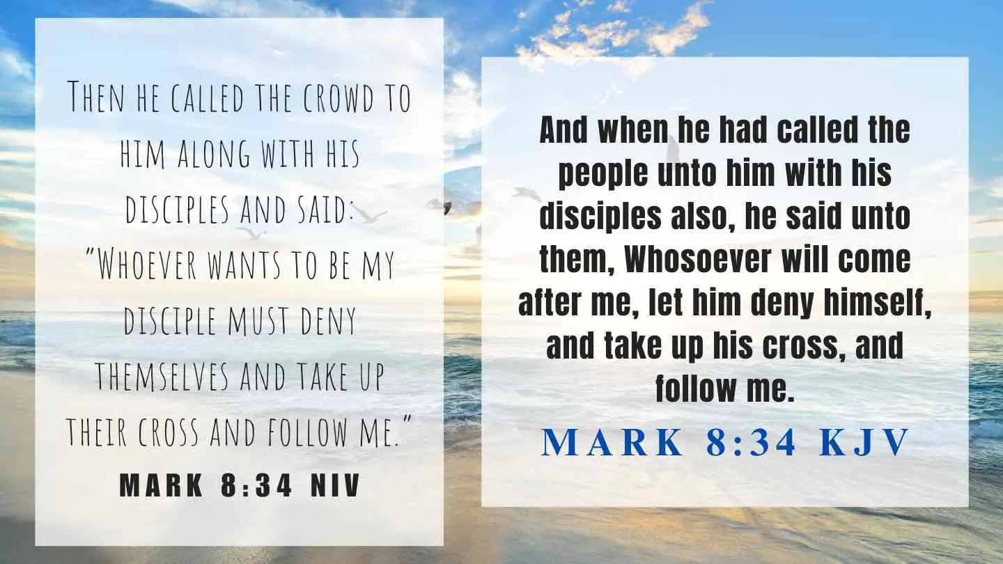 Mark 8:34 KJV and NIV