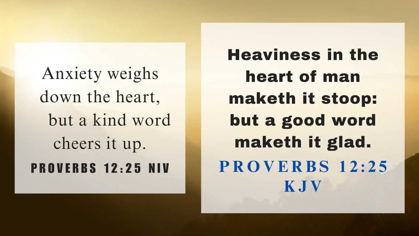 Proverbs 12:25 KJV and NIV