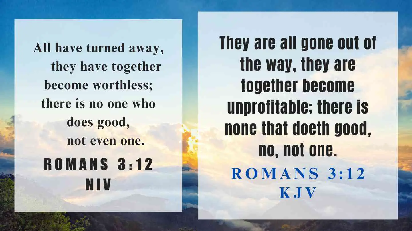 Romans 3:12 KJV and NIV